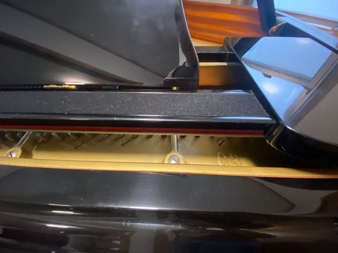 黒色 グランドピアノ カバー付き YAMAHA C3 3370587 2本ペダル