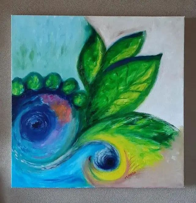 油彩画 (油絵)　直筆　絵画：Life