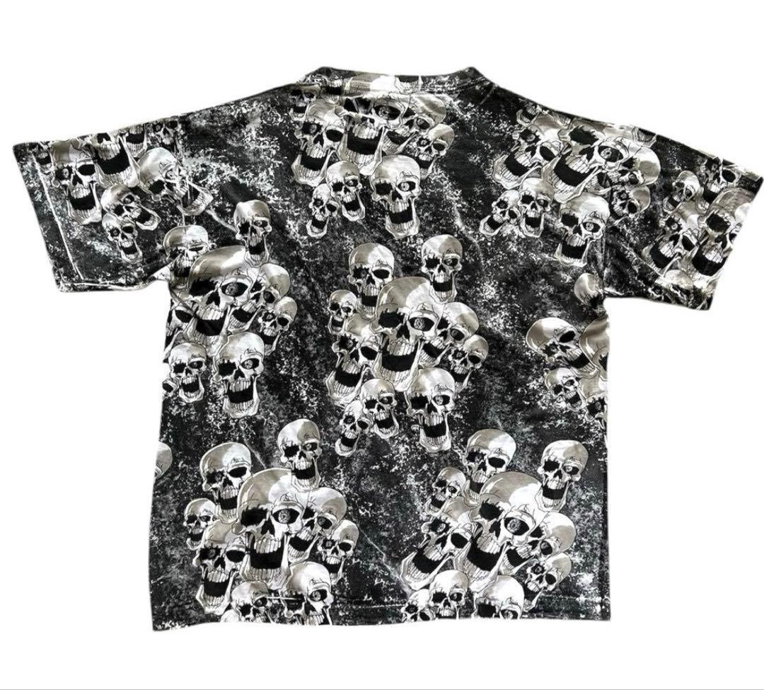 こ*ち様 逸品！80s~90s スカル総柄Tシャツ XL ユニセックス