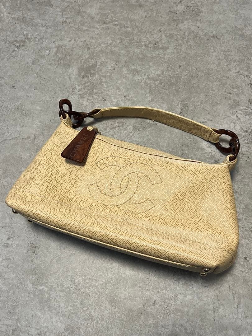 CHANEL ハンドバッグ シャネル ココマーク キャビアスキン プラチェーン