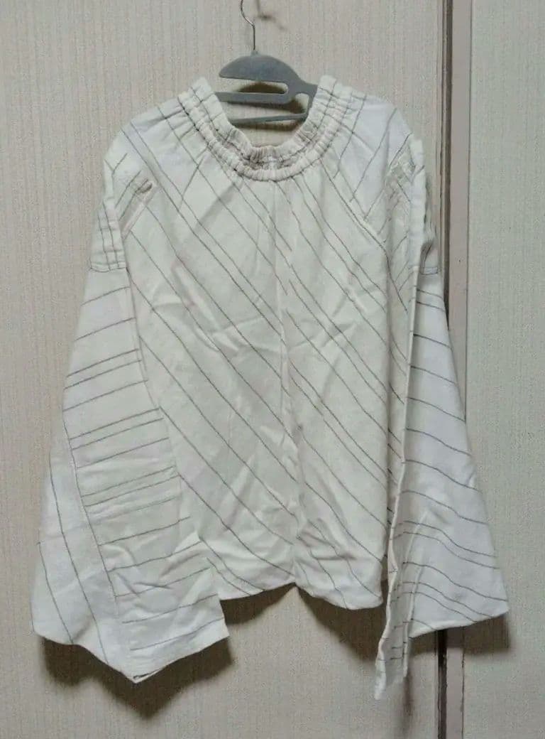 うさとの服　ムササビパンツ ストライプ ホワイト