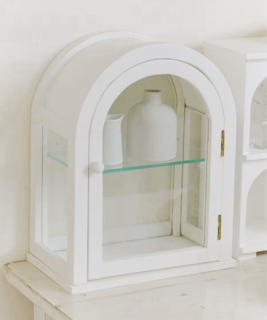 salut! サリュ アーチ型ガラスキャビネット Lunette ホワイト