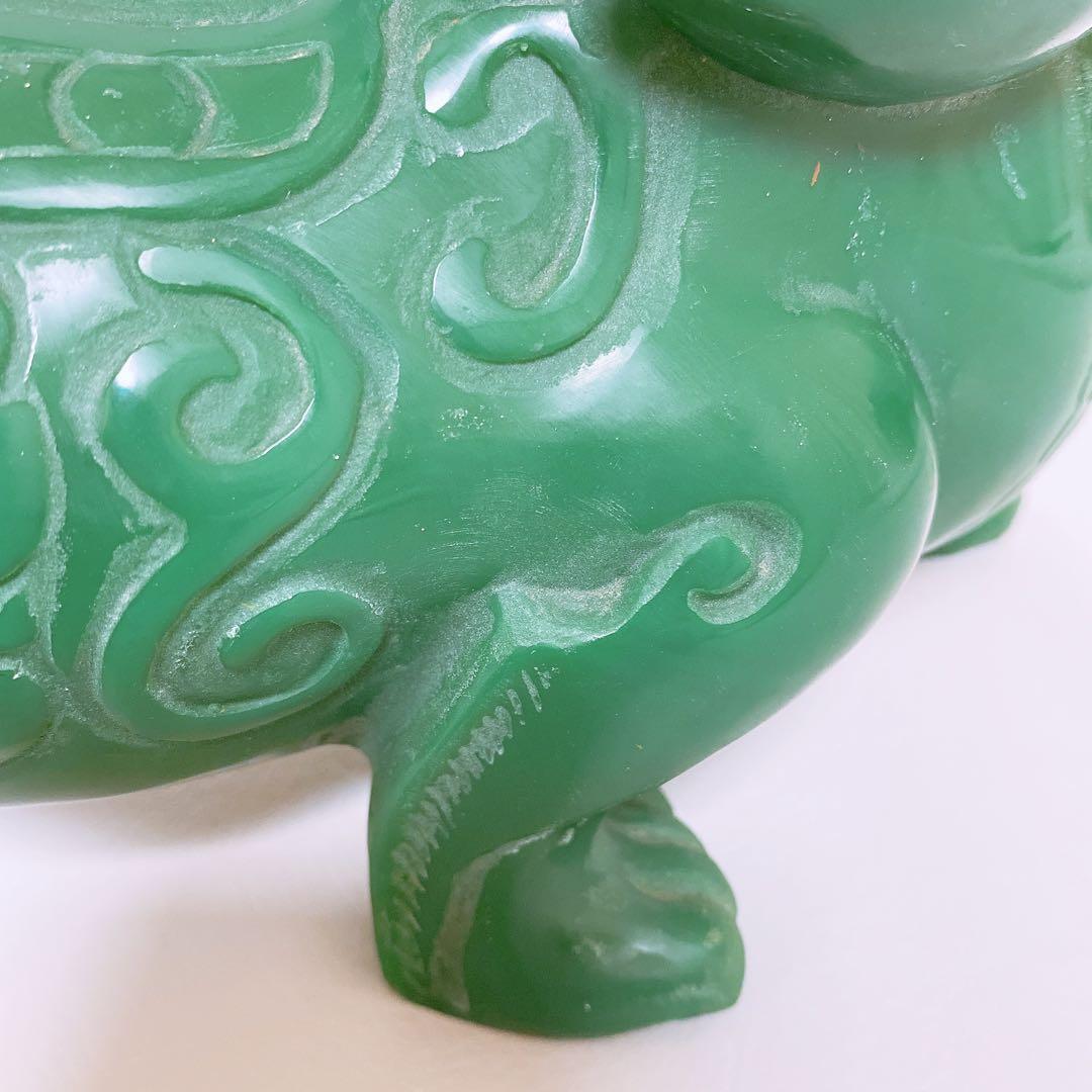 砡製　獅子置物　箱付 4.3kg