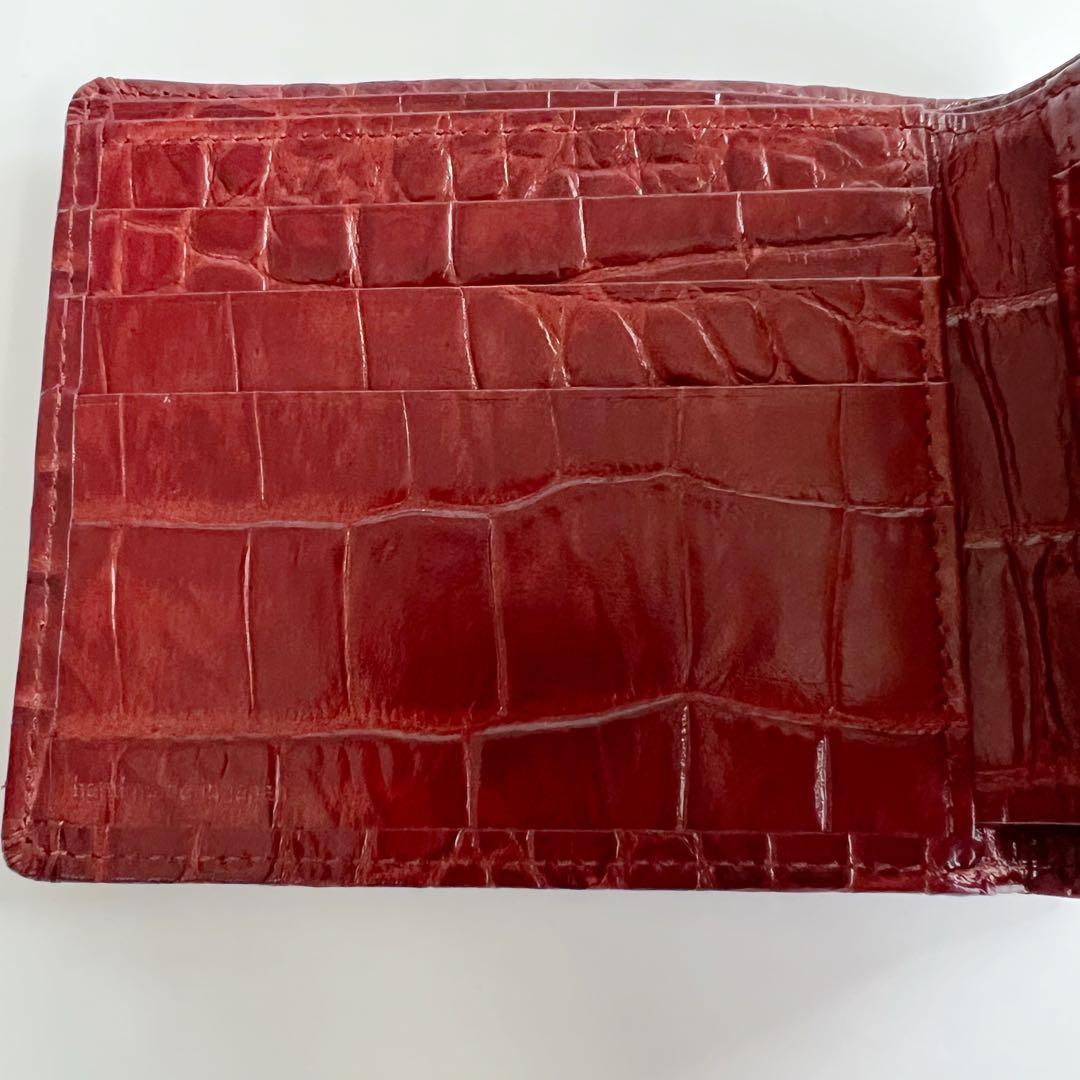 新品 未使用　aniary アニアリ　2つ折り財布　クロコダイル　ワイン