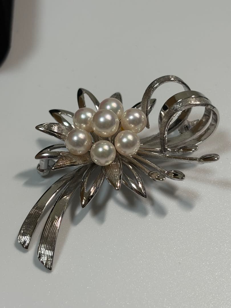 田崎真珠 TASAKI パール付きシルバーブローチ