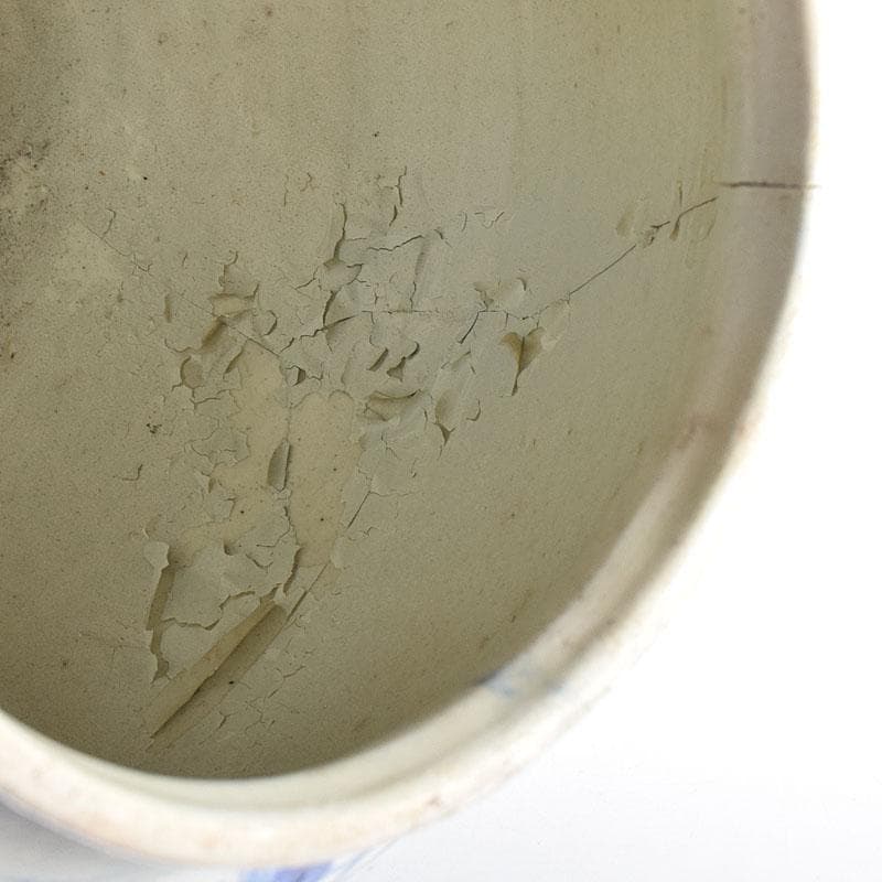 朝鮮美術　李朝　高麗白磁　染付　花文　壺　C　R8023C