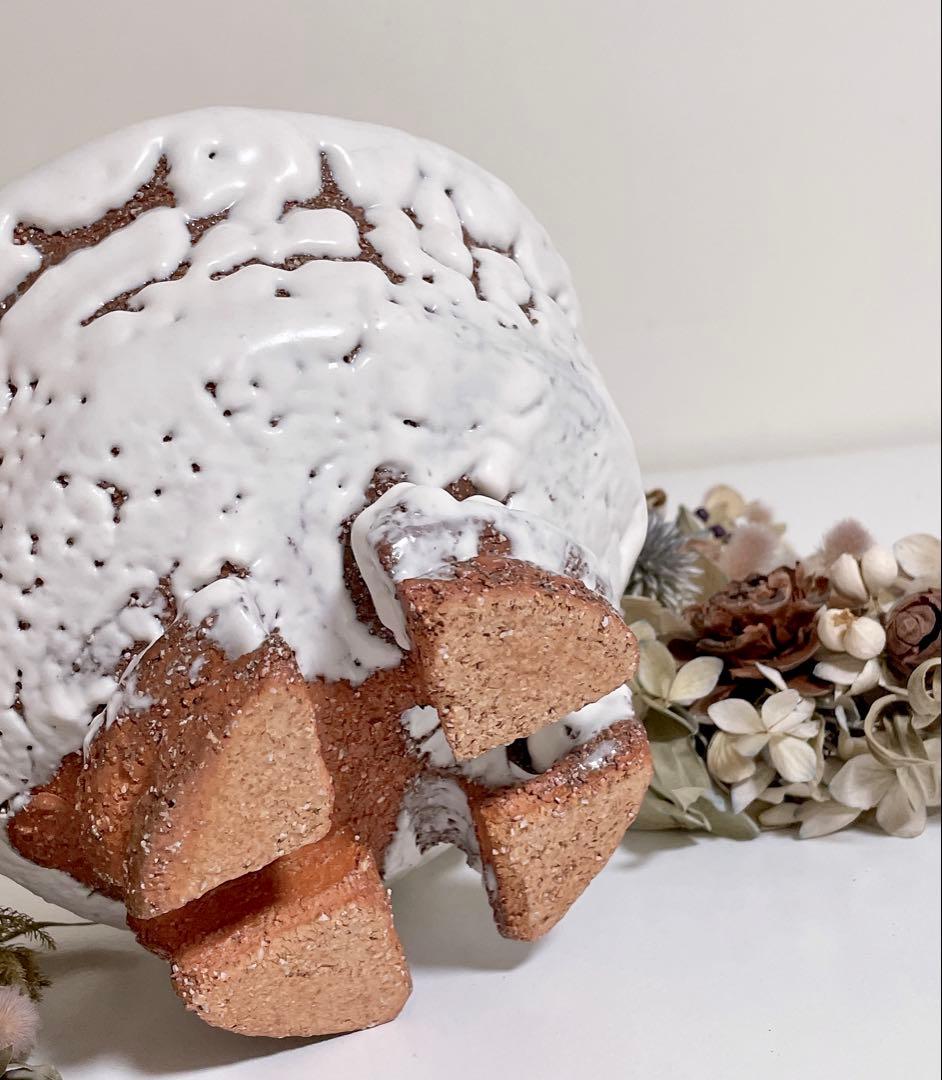 萩焼　山根清玩　鬼萩　割高台　新品　光彩庵　抹茶碗　陶器　茶器　茶道