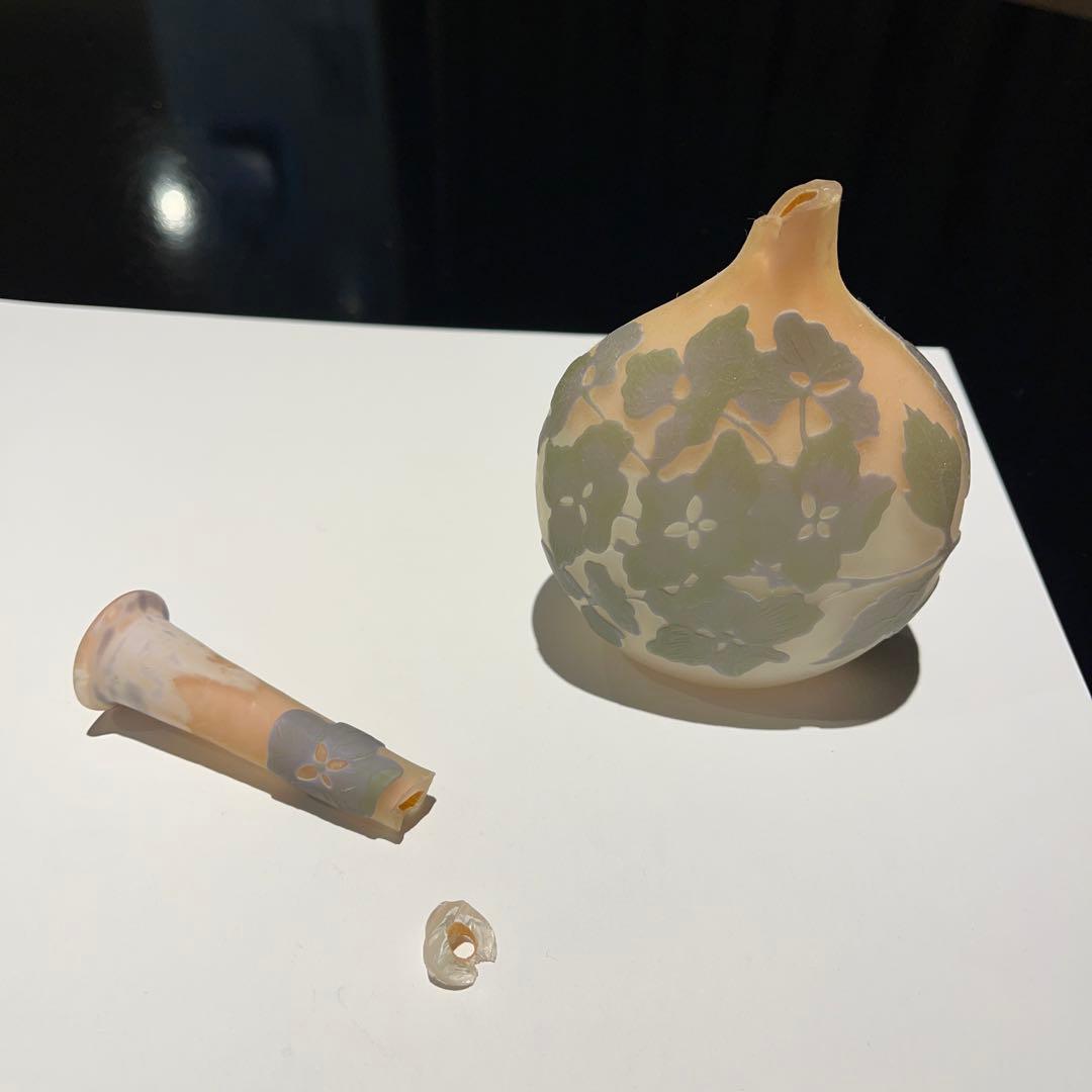 ガレ　紫陽花　一輪挿し