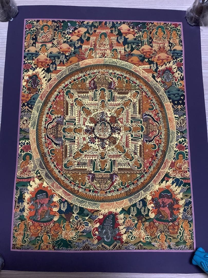 《 チベット密教　新品　1点物 》 手描き　曼荼羅　仏陀　釈迦　仏画　仏教　d6