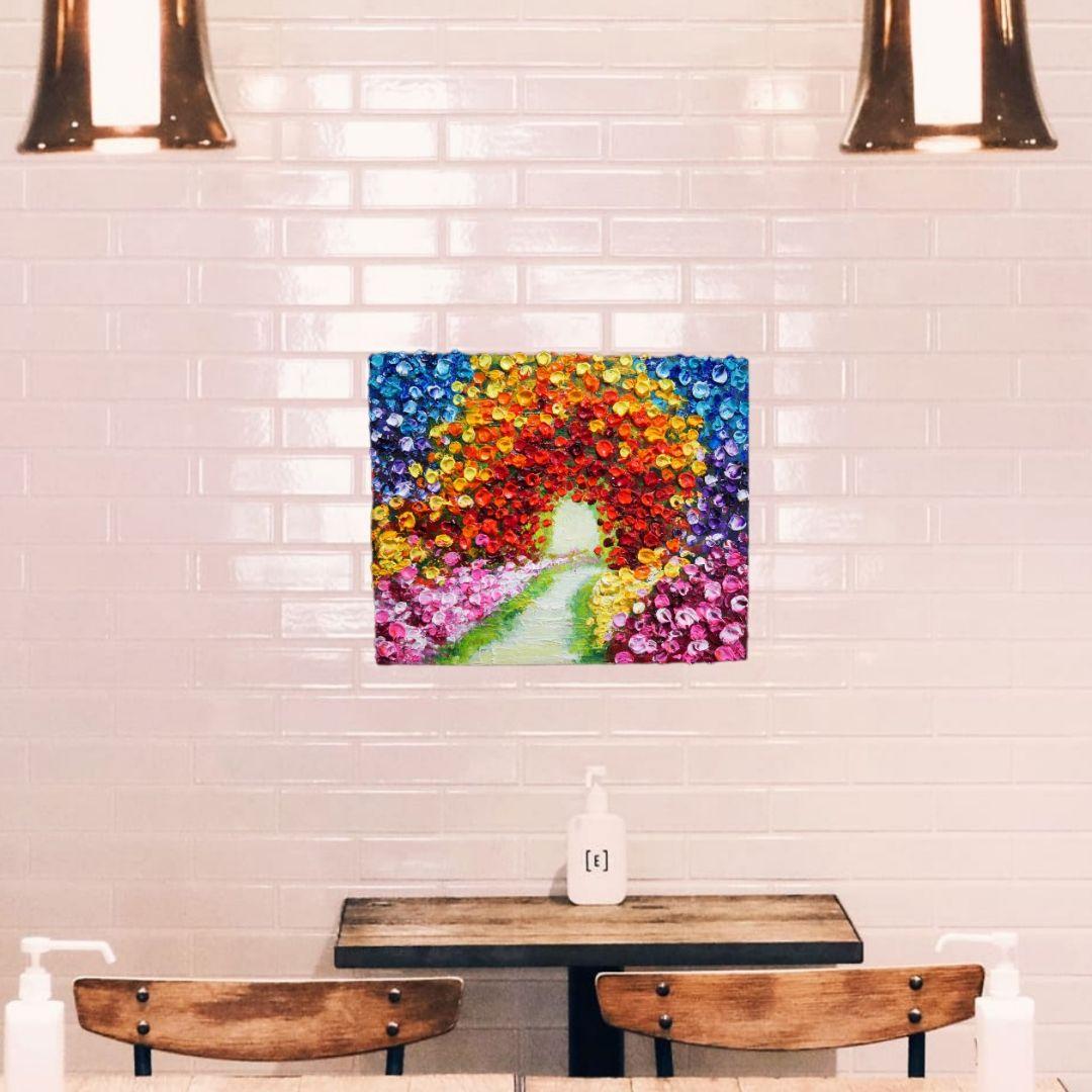 油絵 油彩 油彩画 絵画 【Flower path】