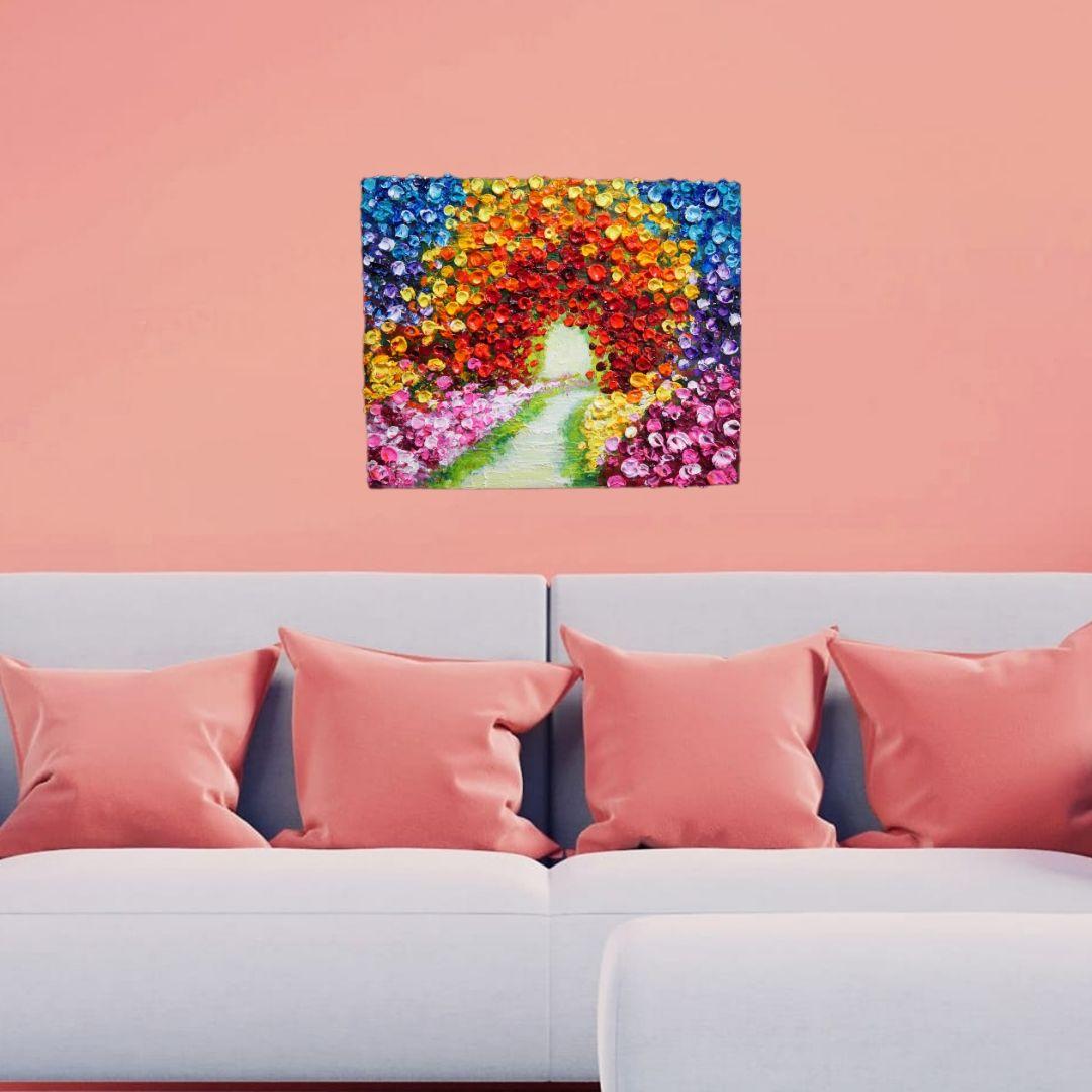 油絵 油彩 油彩画 絵画 【Flower path】