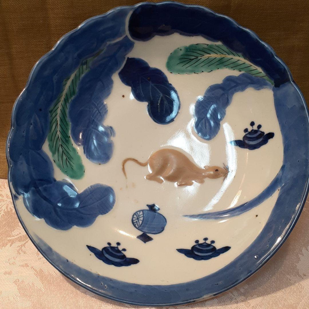 お値打ち❤️古伊万里ねずみ大根紋様盛り鉢