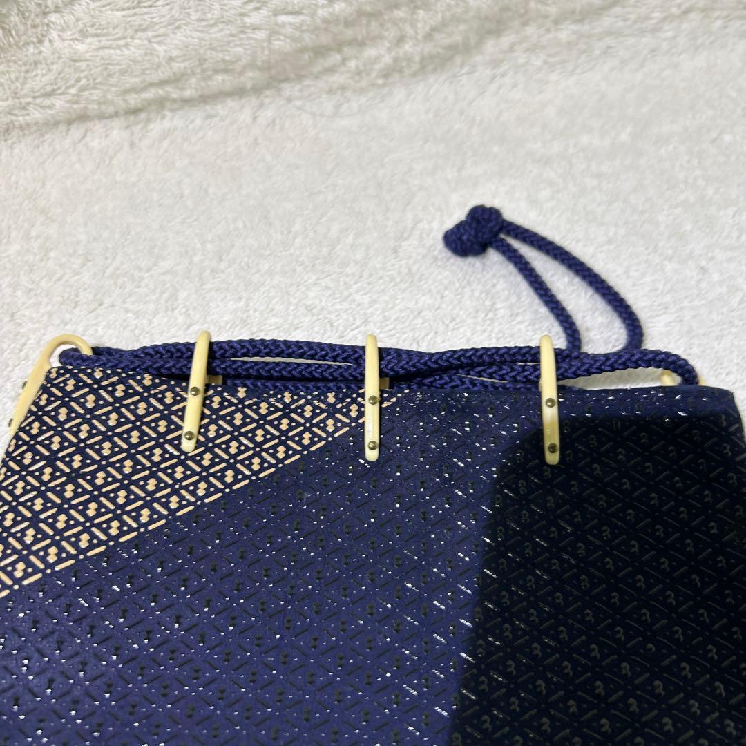極美品　印傳屋　インデンヤ　巾着　ハンドバック　着物　紺色　ネイビー