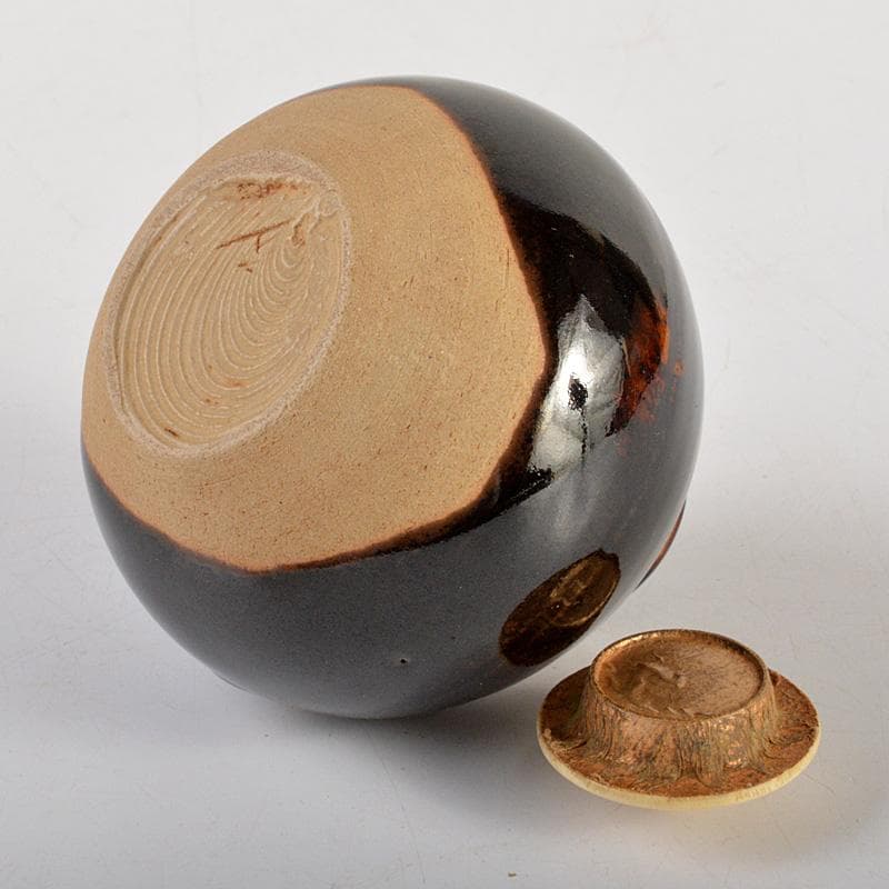 茶道具　桶谷定一作　内海茶入　共箱　V　6691