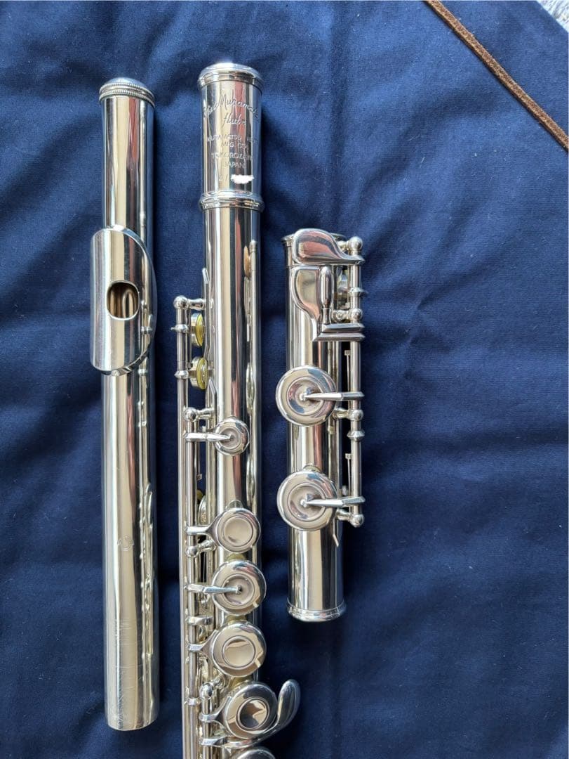 ムラマツ総銀製フルート AD Eメカ付き カバードキー　C足部菅