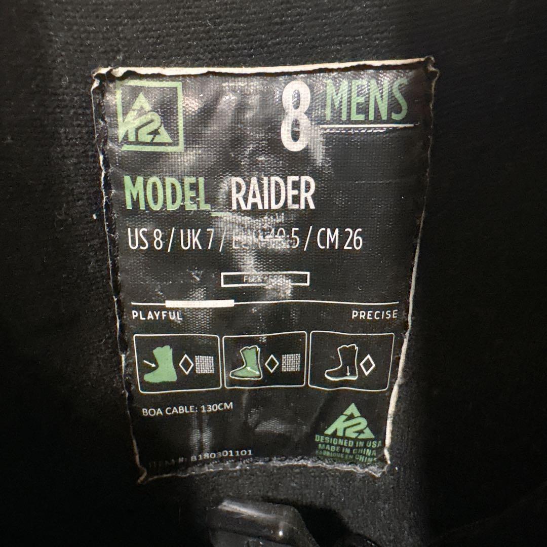 ✨良品✨ K2 ケーツー RAIDER BOA スノーボードブーツ 26cm