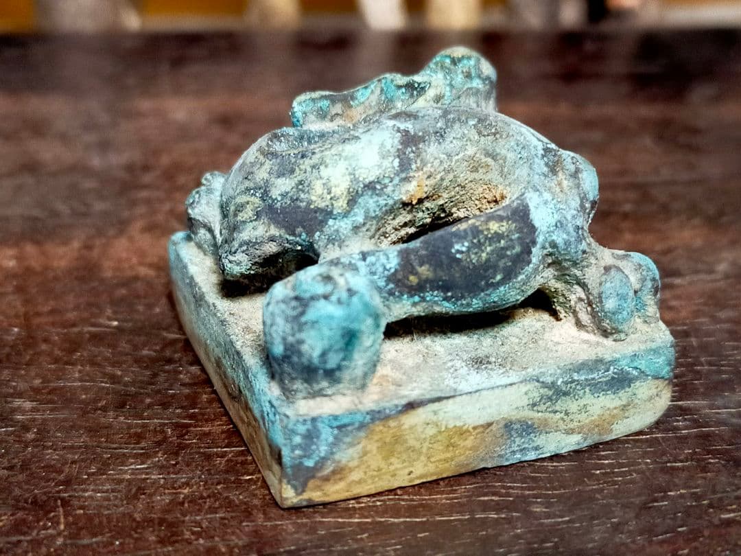 とても古い　中国　印鑑　箱付き　印　龍　はんこ　篆刻　骨董　古玩