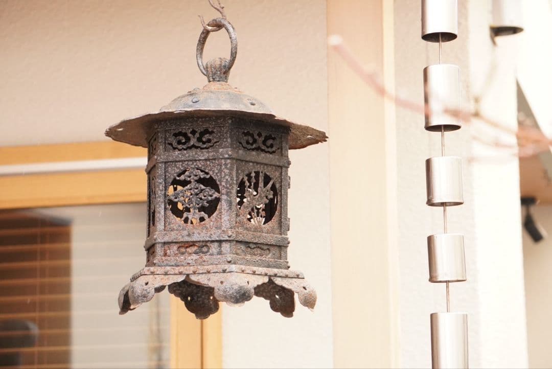 吊り灯籠　蝉つき　　アンティーク　雑貨　骨董　吊灯籠　灯り　照明　庭　インテリア