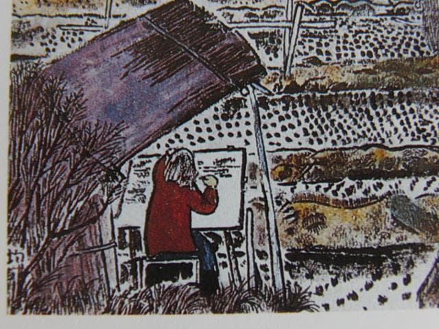 小松均、【大原早春】、希少な額装用画集より、新品額装付、状態良好