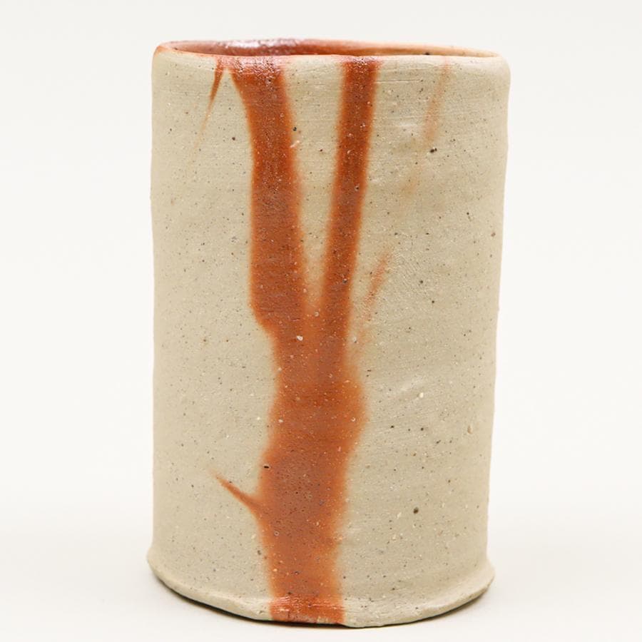 備前焼 中村真 ビールグラス｜中村六郎長男 麦酒呑 栞 共箱