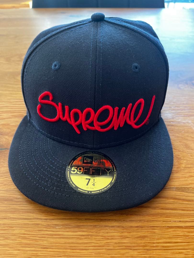 Supreme 59FIFTY ネイビー キャップ 7 1/4