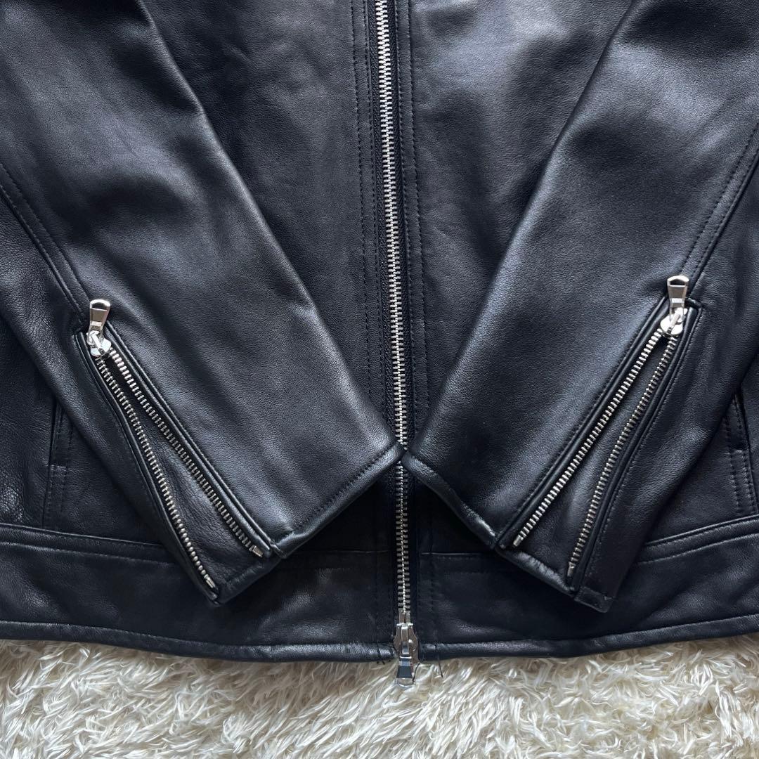 名作　ナノユニバース　Lサイズ　シングルライダース　羊革　ラム　ワンダーライト