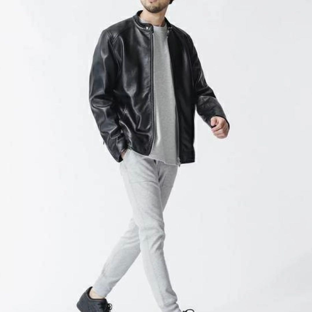 名作　ナノユニバース　Lサイズ　シングルライダース　羊革　ラム　ワンダーライト