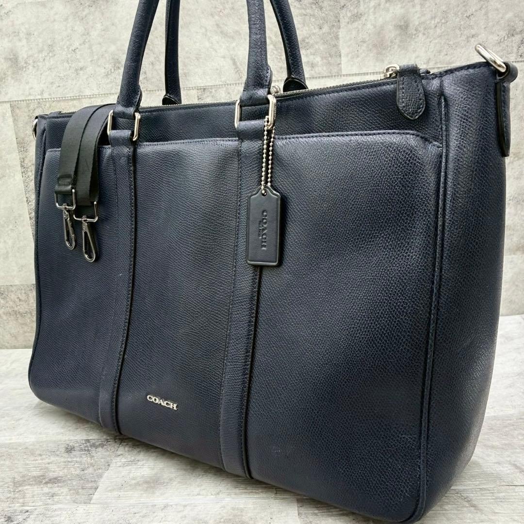 良品 コーチ 2way メトロポリタン ビジネスバッグ ブリーフケース A4 紺