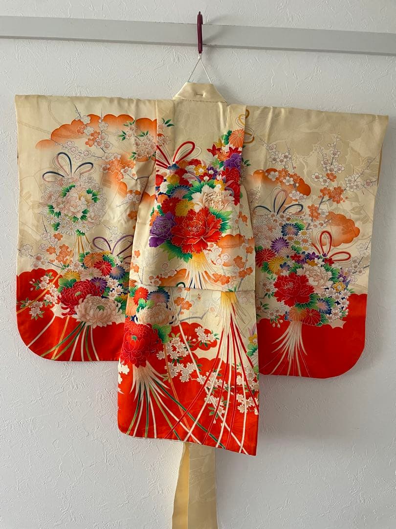 七五三　３歳　正絹お着物セット　正絹被布コーデ