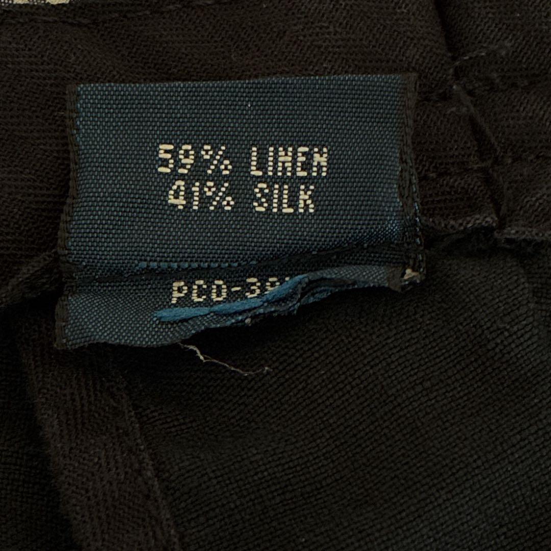 t*y様 ヴィンテージ シルクリネンパンツ ラルフローレン 黒ブラック メンズ