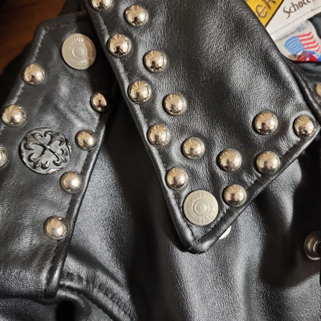 SHOT　ライダースジャケット　レザージャケット　ダブル　618 スタッズ　36