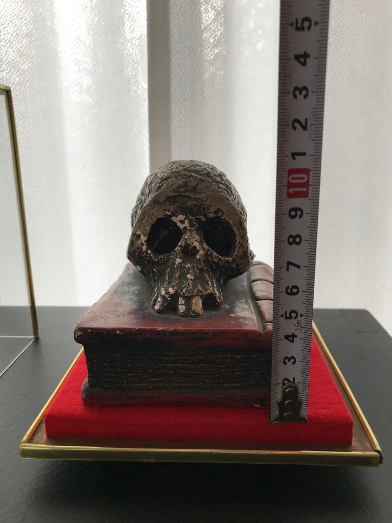 希少 京焼 野晒し髑髏 ドクロ 在銘 置物 陶器 昭和 骨董 珍品 レア