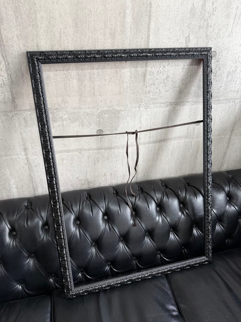 絵　ポスターアンティーク大きい額縁Ａ１ 黒い装飾的な写真額縁