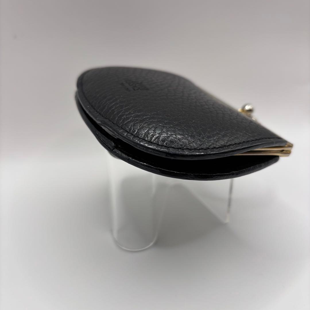 VERSACE　ケース　がま口　ブラック　レザー　メデューサ　ゴールド