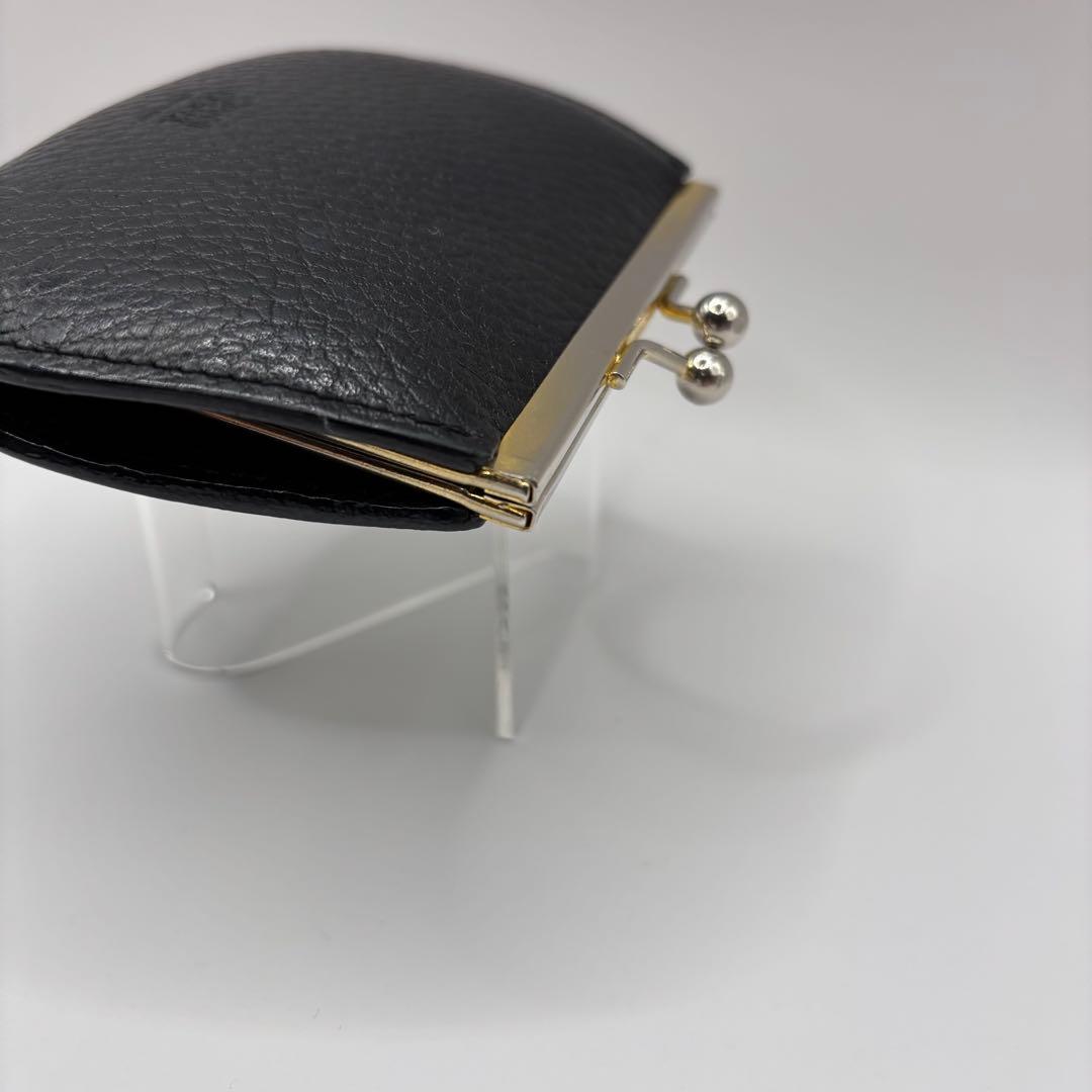 VERSACE　ケース　がま口　ブラック　レザー　メデューサ　ゴールド