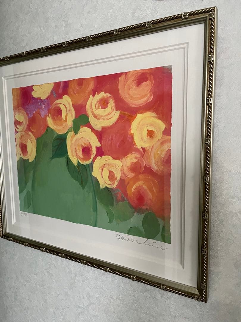 額装版画　55×44 65限定ジクレー　ジニー・キム　直筆サイン　証明書　大きめ