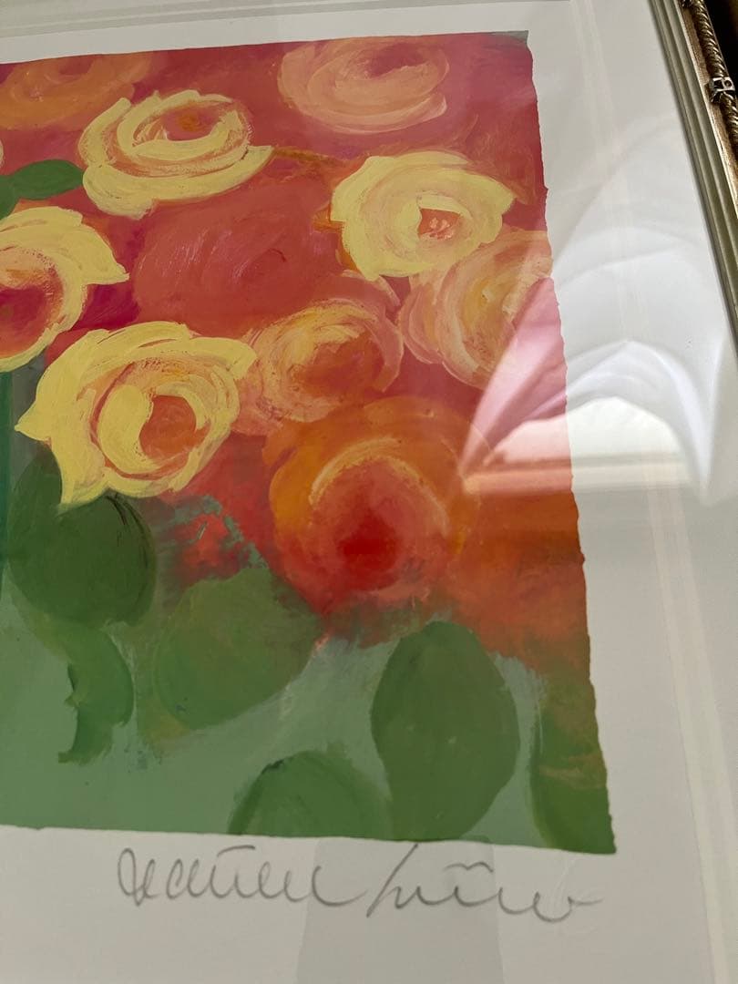 額装版画　55×44 65限定ジクレー　ジニー・キム　直筆サイン　証明書　大きめ