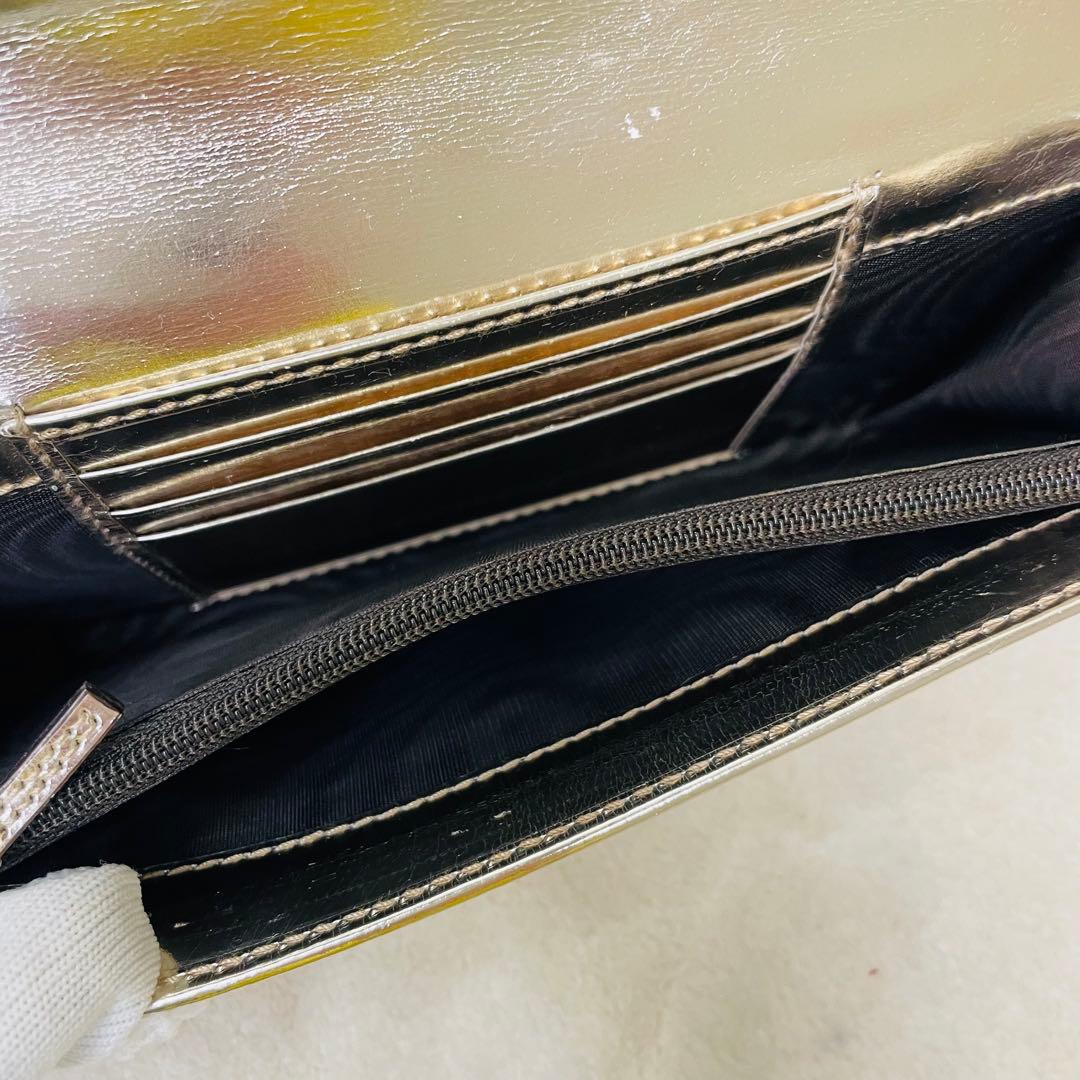 GUCCI グッチ 長財布 GGシマ PVCレザー 白 シルバー ウォレット