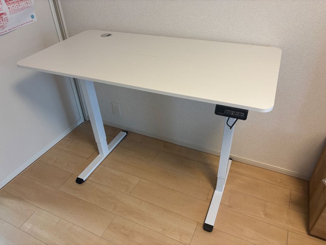 み*り様 ホワイトパソコンデスク 高さ調節機能付き