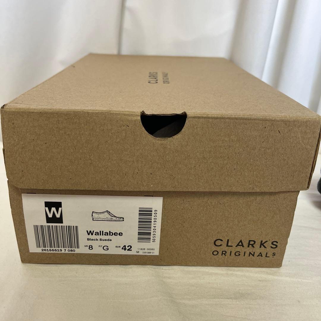 新品 CLARKS ワラビー ブラックスウェード 42