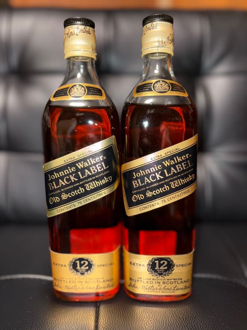 【古酒・美品】ジョニーウォーカー黒 12年 75cl表記 2本セット