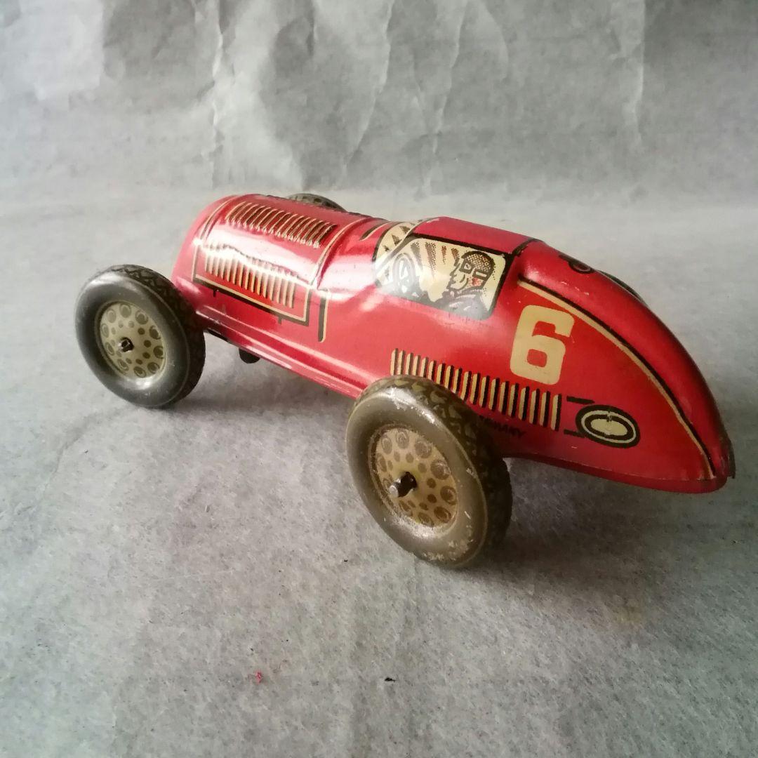超レア　ブリキ　車庫付きゼンマイカー　アメリカ占領下ドイツ　箱付き　ヴィンテージ