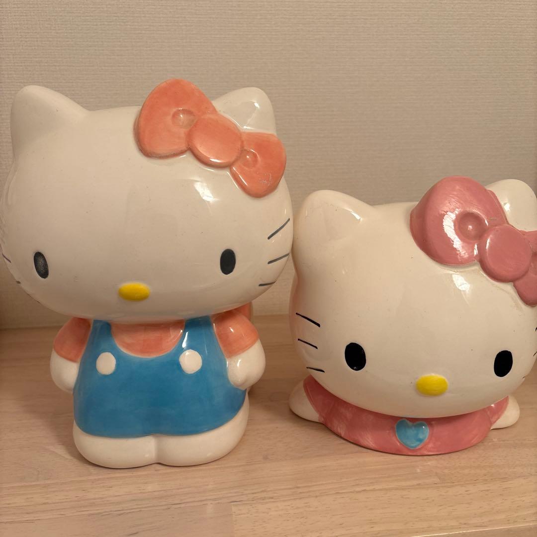 本日まで❣️キティちゃん♡陶器セットand根付け　超レア