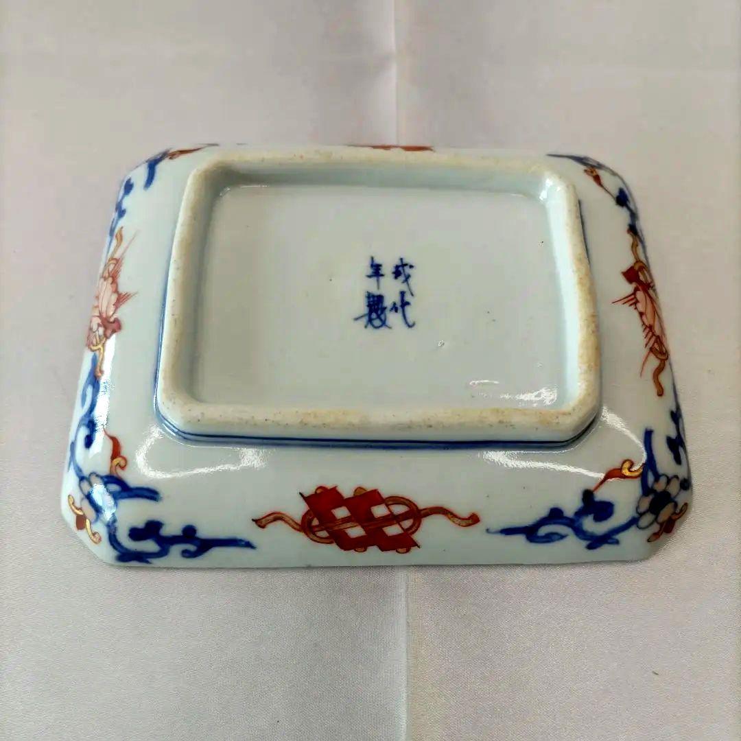 骨董　有田焼　伊万里焼　古伊万里　金彩　色絵　小皿　長角皿　角皿　5客セット