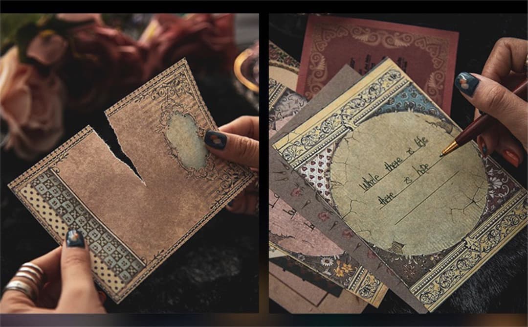 フォロワー様限定112★アンティーク調 マテリアル メモ  8種類セット