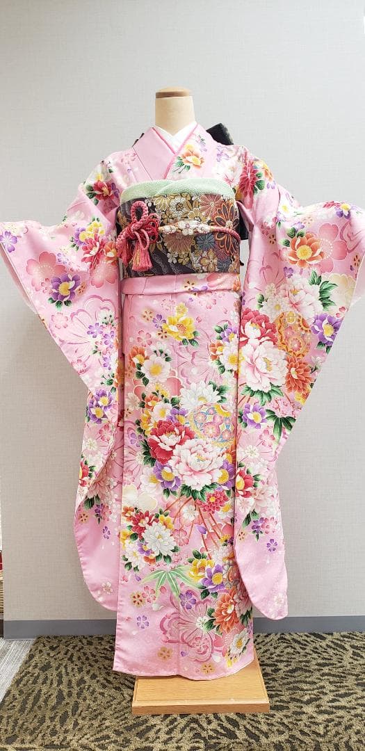 振袖フルセット　桃（ピンク）153㎝～170㎝目安　73-1170
