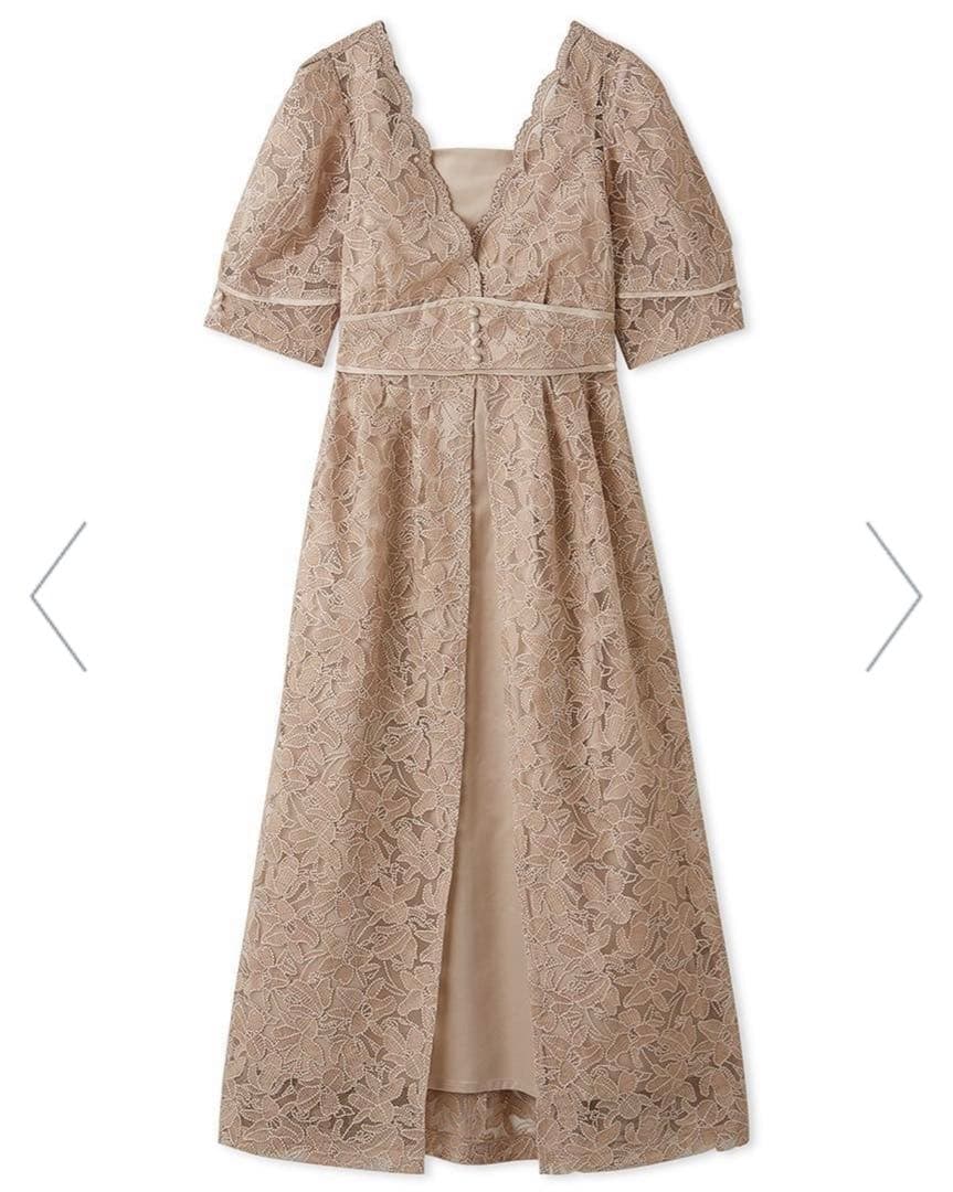 リリーブラウン　新品未使用　レースデザイン ベージュドレス