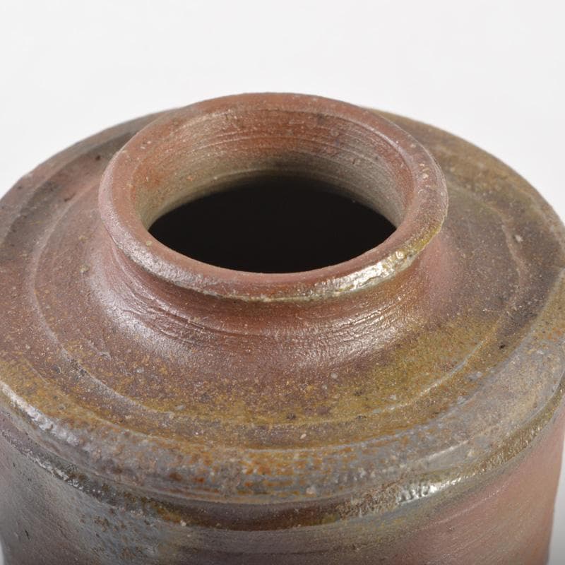 茶道具　備前焼　柴岡香山作　茶入　仕覆付　共箱　V　6502