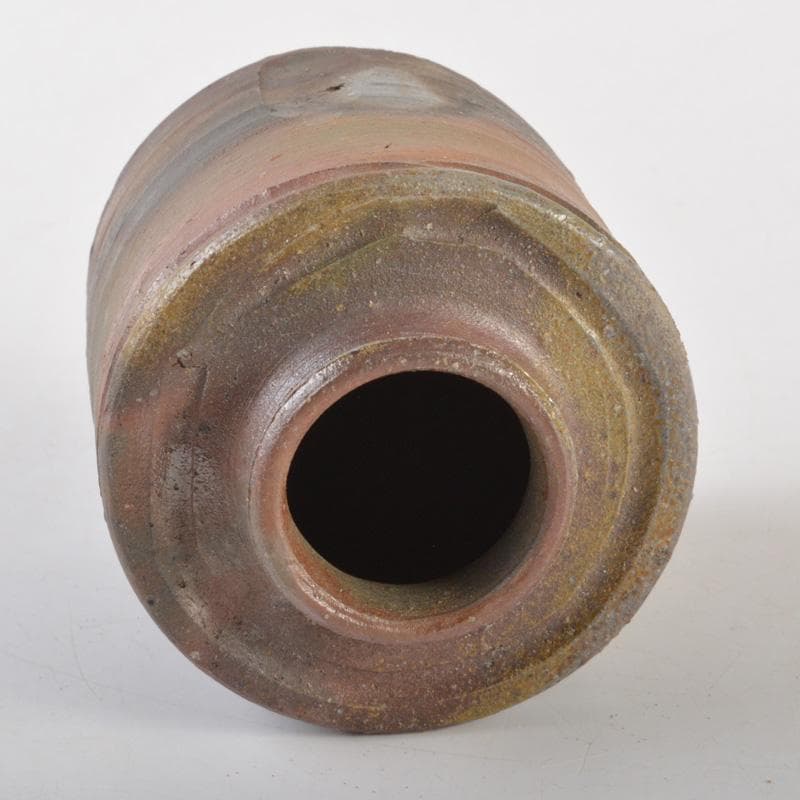 茶道具　備前焼　柴岡香山作　茶入　仕覆付　共箱　V　6502