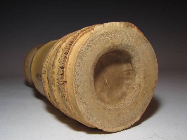 黒田正玄 竹置筒花入「嘉祥」而妙斎花押の逸品! n563